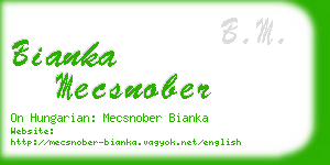 bianka mecsnober business card